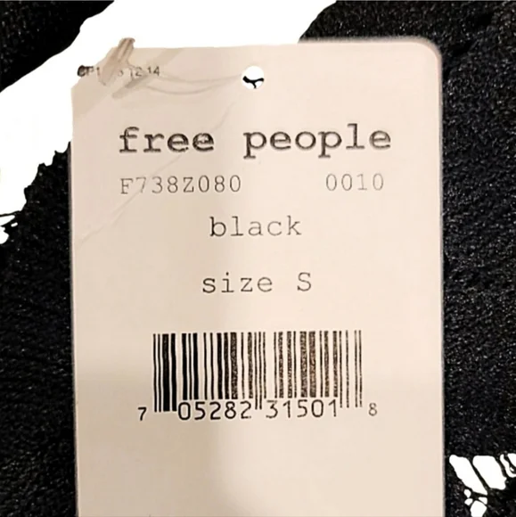 Free People Wild Thing Crochet Knit Black Mini Dress sz S Open Back Long Sleeve - Picture 15 of 15